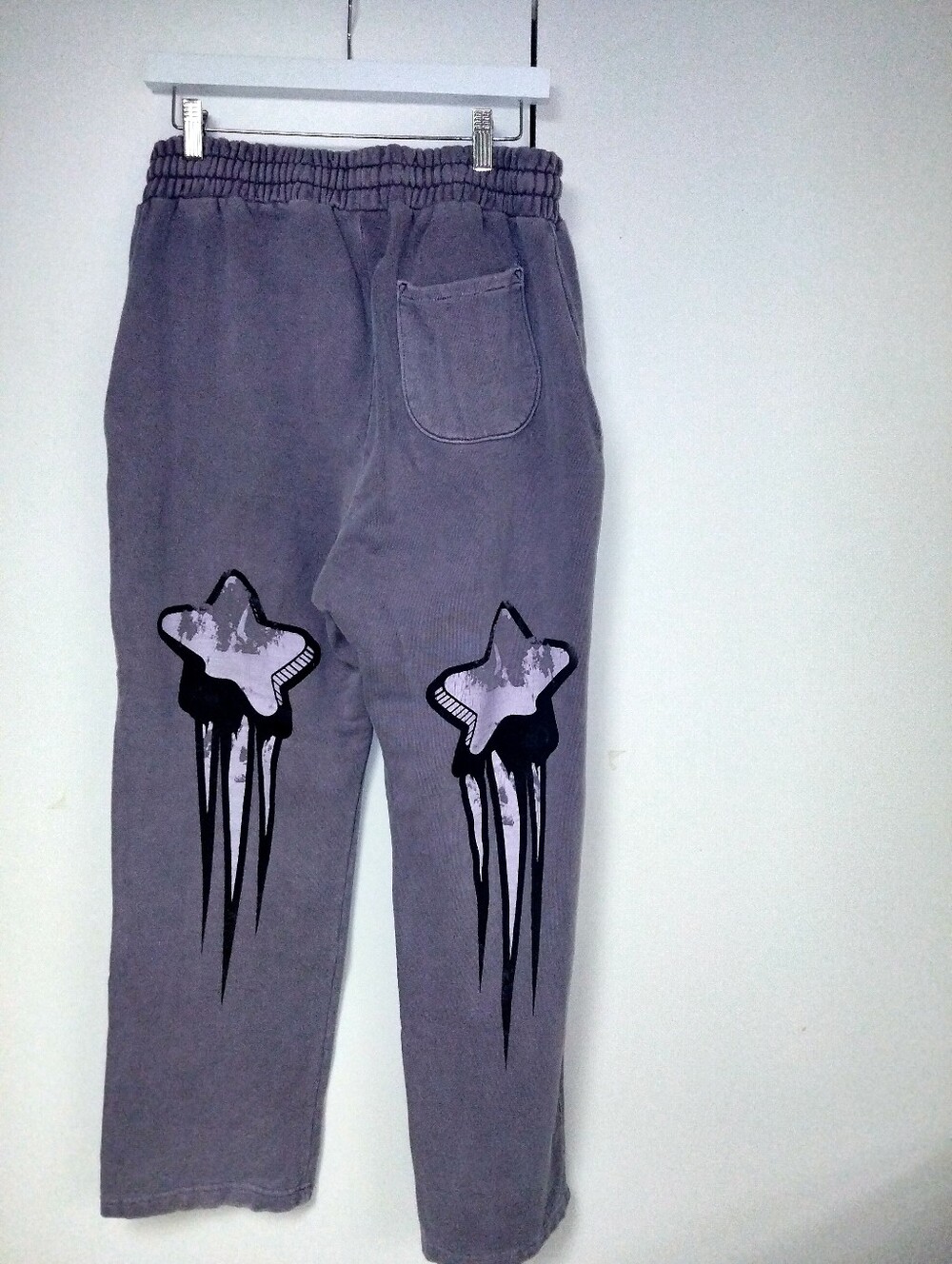 Men's Purple  Drawstring Pants with Side Script - Picture 2 of 9